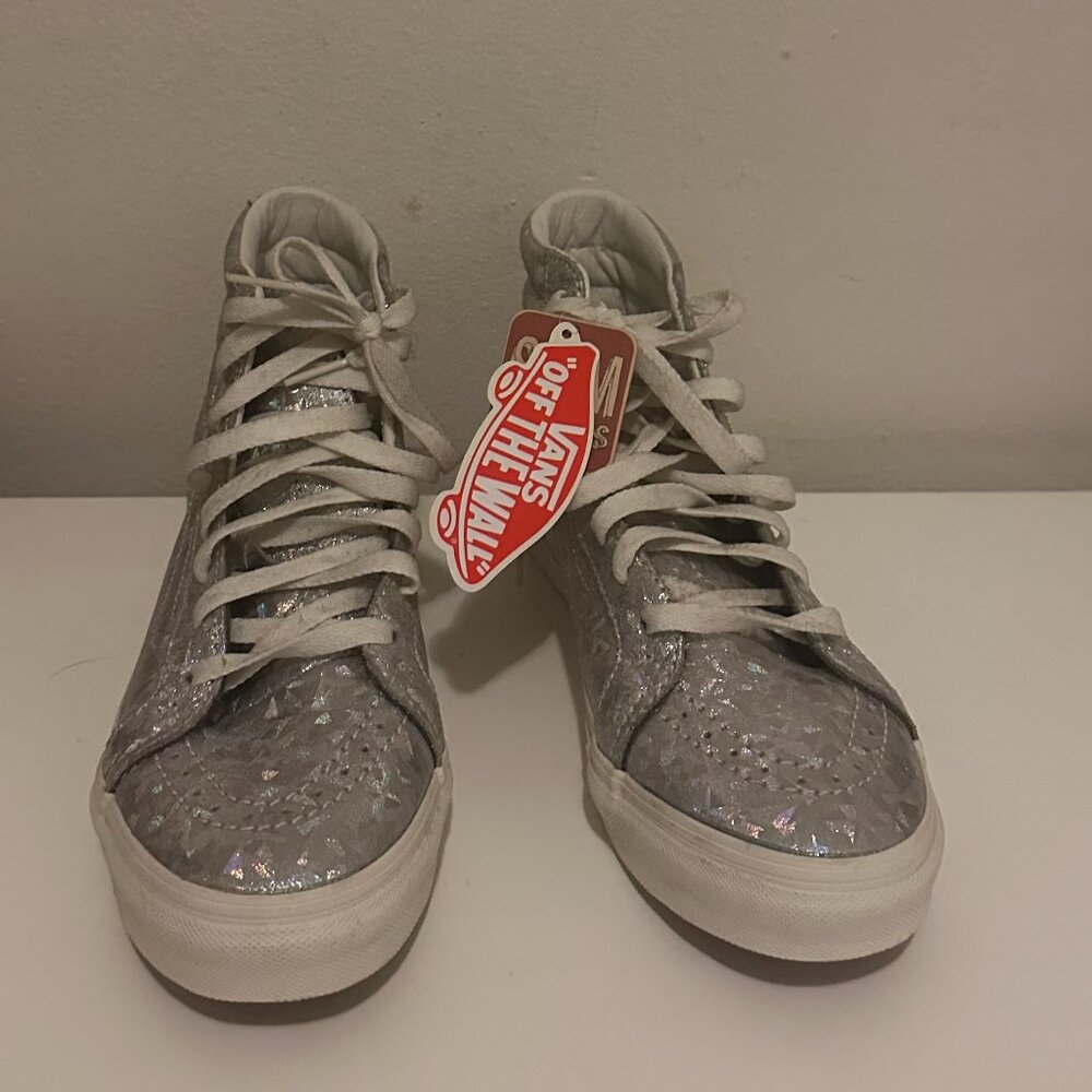 Vans HOLOGRAM Silver SK8-Hi Slim Women's Sneakers Size 8 New with Tags Mens 6.5 - Picture 8 of 9
